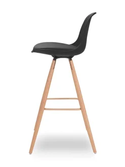 IDOMYA Factory Sitzmöbel<2er-Set: Barhocker "Oslo" in Schwarz - (B)38,5 x (H)93 x (T)38,5 cm