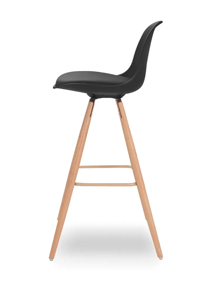 IDOMYA Factory Sitzmöbel<2er-Set: Barhocker "Oslo" in Schwarz - (B)38,5 x (H)93 x (T)38,5 cm