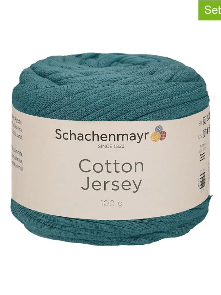 Schachenmayr since 1822 Kreativbedarf & Do-It-Yourself<9er-Set: Baumwoll-Mixgarne ''Cotton Jersey'' in Türkis - 9x 100 g