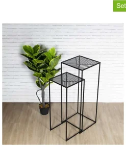 Rétro Chic Tische<2er-Set: Beistelltische "Riga" in Schwarz