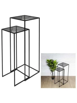 Rétro Chic Tische<2er-Set: Beistelltische "Riga" in Schwarz