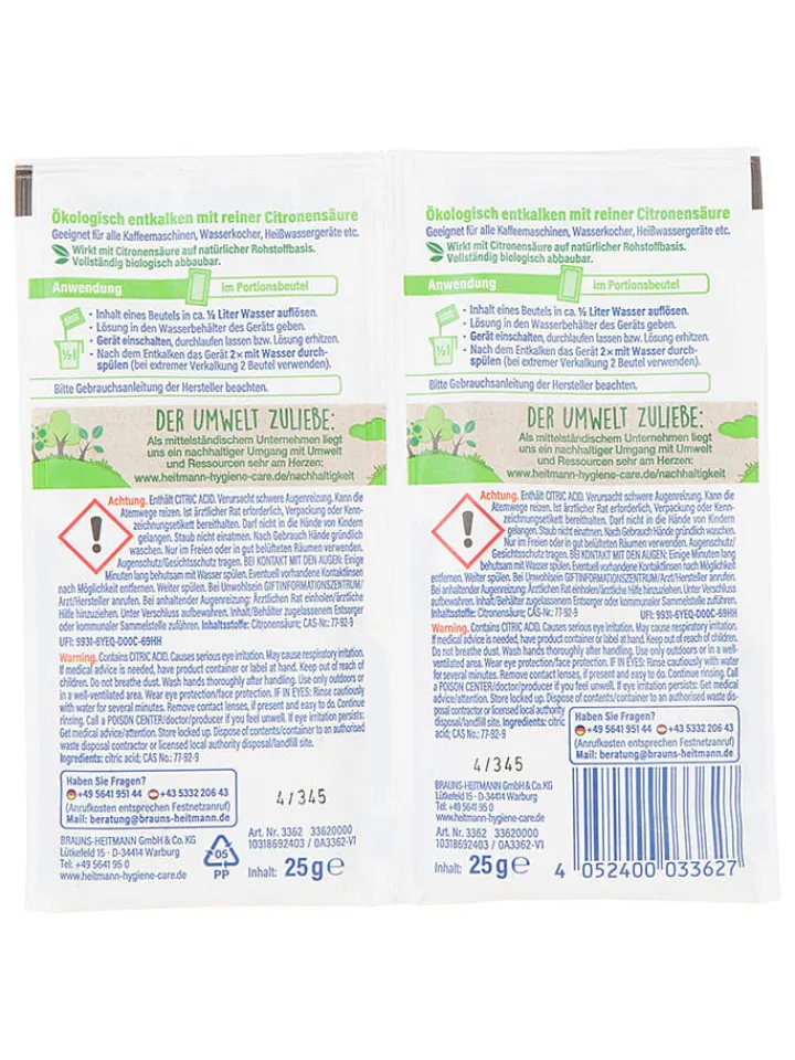 Heitmann Putz- & Waschutensilien<5er-Set: Bio-Entkalker, je 2x 25g