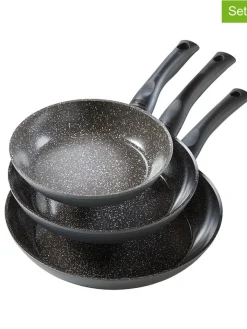 Stoneline Kochgeschirr<3er-Set: Bratpfannen ''Ceramic'' in Schwarz