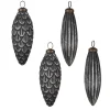 Clayre & Eef Weihnachtsschmuck<4er-Set: Christbaumkugeln in Grau/ Silber - (H)15 x Ø 8 cm
