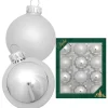 Krebs Glas Lauscha Weihnachtsschmuck<12er-Set: Christbaumkugeln in Silber - Ø 5 cm
