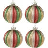 Clayre & Eef Weihnachtsschmuck<4er-Set: Christbaumkugeln in Bunt - (H)8 x Ø 8 cm