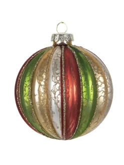 Clayre & Eef Weihnachtsschmuck<4er-Set: Christbaumkugeln in Bunt - (H)8 x Ø 8 cm