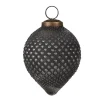 Clayre & Eef Weihnachtsschmuck<2er-Set: Christbaumkugeln in Schwarz/ Silber - (H)10 x Ø 8 cm