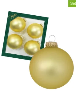 Krebs Glas Lauscha Weihnachtsschmuck<4er-Set: Christbaumkugeln in Gold - Ø 8 cm