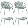 Beliani Gartenmöbel<4er-Set Cocktailsessel CASPERIA in Grün