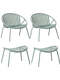 Beliani Gartenmöbel<4er-Set Cocktailsessel CASPERIA in Grün