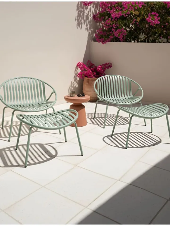 Beliani Gartenmöbel<4er-Set Cocktailsessel CASPERIA in Grün
