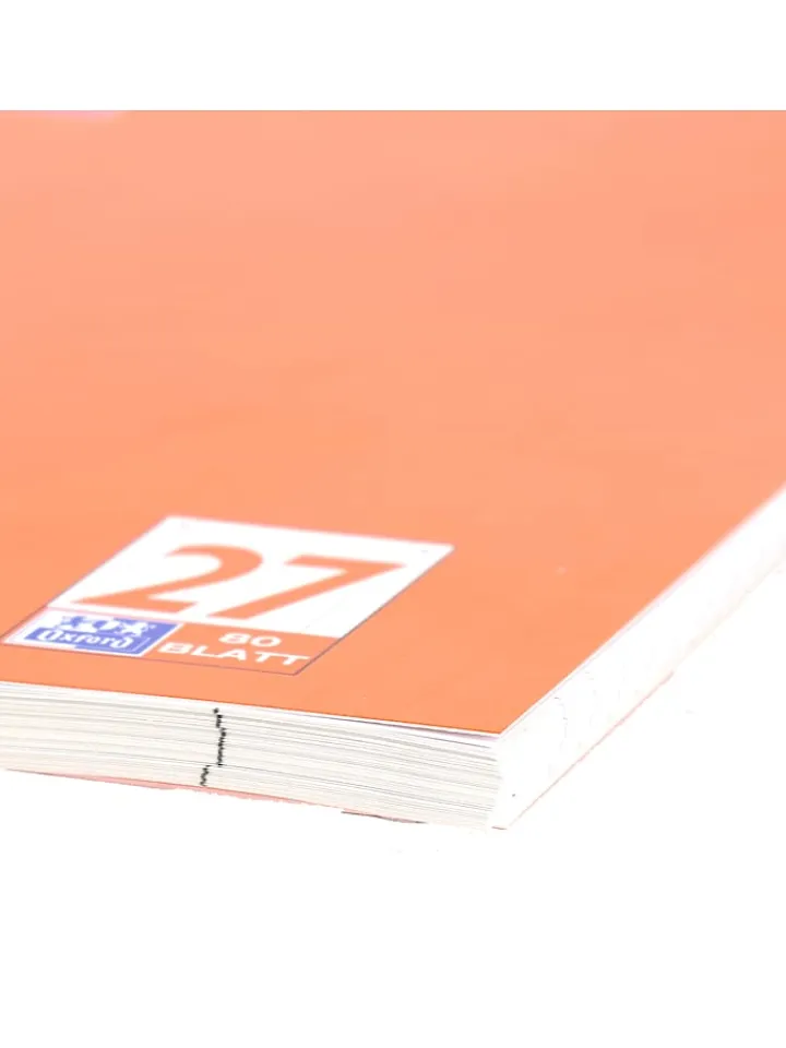 Oxford Büro- & Schulbedarf<5er-Set: Collegeblöcke " - Lineatur 27" in Orange - DIN A4