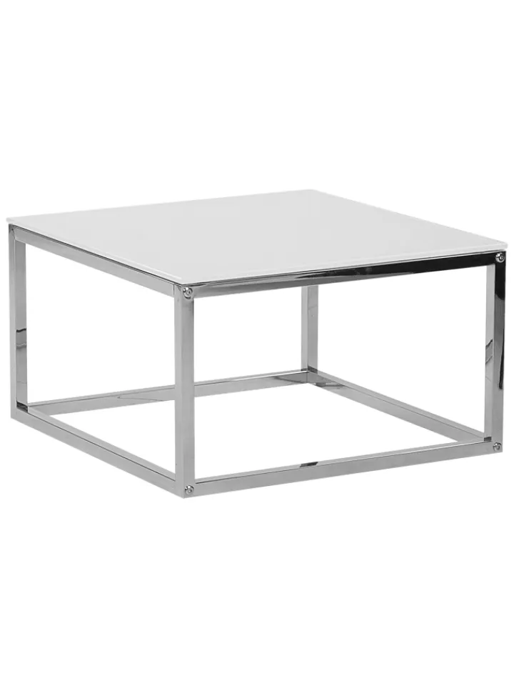 Beliani Tische<2er-Set Couchtisch BREA in Weiß/Silber