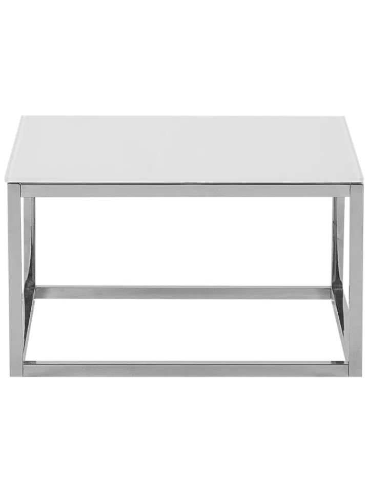 Beliani Tische<2er-Set Couchtisch BREA in Weiß/Silber