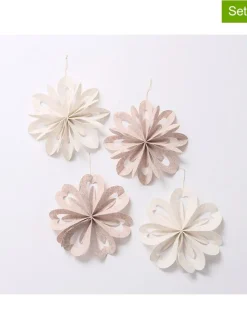 Boltze Wohndekoration<4er-Set: Dekoanhänger "Kassio" in Creme/ Beige - (H)5 cm