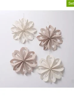 Boltze Wohndekoration<4er-Set: Dekoanhänger "Kassio" in Creme/ Beige - (H)6 cm