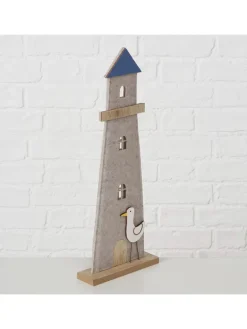 Boltze Dekofiguren & -Objekte<3er-Set: Dekoaufsteller "Coasty" in Grau/ Hellblau - (H)44,4 cm