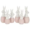 J Line Dekofiguren & -Objekte<2er-Set: Dekofiguren "Hase" in Rosa/ Weiß - (H)30 x Ø 11 cm