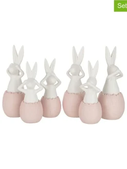 J Line Dekofiguren & -Objekte<2er-Set: Dekofiguren "Hase" in Rosa/ Weiß - (H)30 x Ø 11 cm