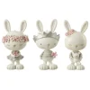 J Line Dekofiguren & -Objekte<3er-Set: Dekofiguren "Hase" in Weiß/ Grau/ Rosa - (H)17 x Ø 9,5 cm