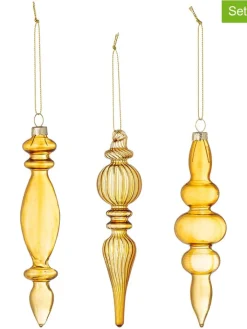 Bloomingville Wohndekoration<3er-Set: Dekohänger ''Aurelia'' in Gold - (L)15,5 cm