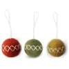Gry & Sif Wohndekoration<3er-Set: Dekohänger ''Ball Ornaments'' in Grün/ Rot - Ø 4 cm