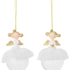 Bloomingville Wohndekoration<2er-Set: Dekohänger ''Griselda'' in Weiß - (L)11,5 cm