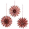 G. Wurm Wohndekoration<12er-Set: Dekohänger ''Snowflake'' in Rot - Ø 10 cm