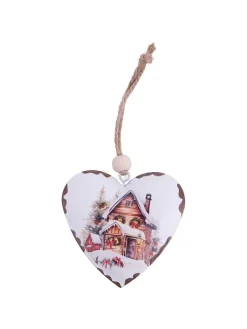 Villa d´Este Weihnachtsschmuck<3er-Set: Dekohänger ''Winter Village'' in Weiß/ Bunt - (L)6,5 x (B)6,5 cm