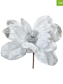 Clayre & Eef Wohndekoration<2er-Set: Dekopflanzen in Weiß/ Silber - (H)25 cm