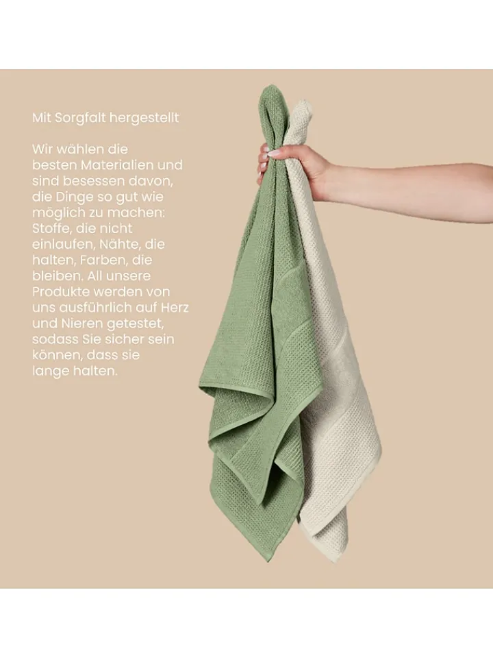 Schiesser Badtextilien|Badtextilien<2er-Set: Duschtücher "Turin" in Beige