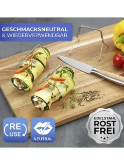 Wenko Koch- & Backutensilien<10er-Set: Edelstahl-Rouladenklammern - (L)7,5 cm
