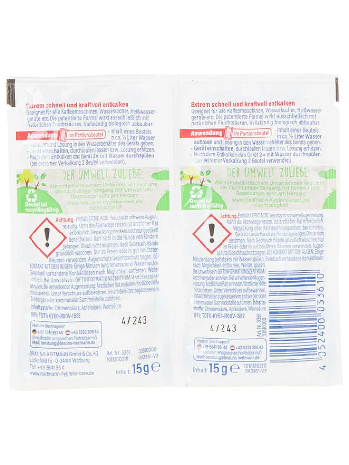 Heitmann Putz- & Waschutensilien<10er-Set: Entkalker, je 2x15 g