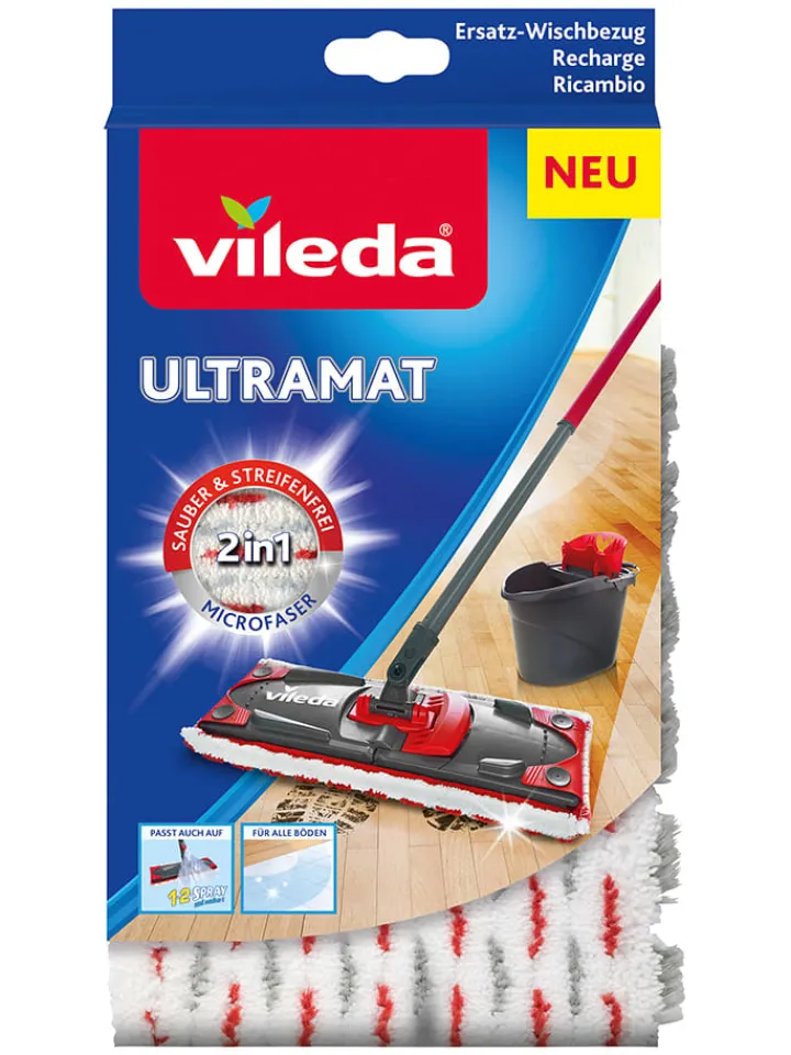 Vileda Putz- & Waschutensilien<2er-Set: Ersatzbezüge "UltraMat" in Weiß/ Rot