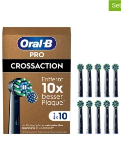 Oral-B Technik|Zahn & Mundpflege<10er-Set: Ersatz-Bürstenköpfe "Pro CrossAction" in Schwarz