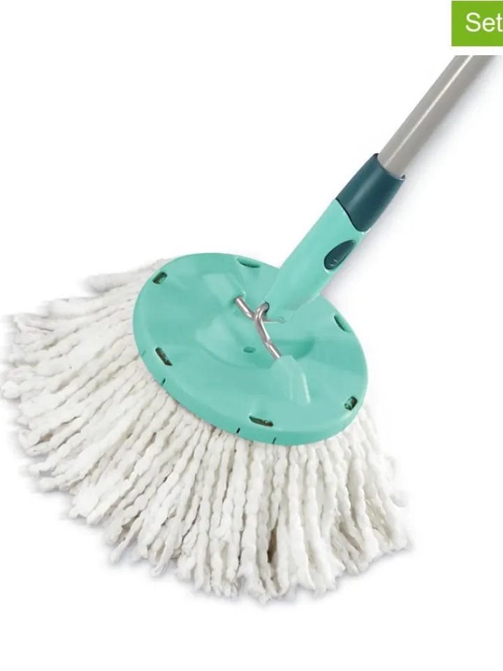 Leifheit Putz- & Waschutensilien<2er-Set: Ersatzköpfe "Disc Mop" in Weiß/ Türkis - 2x 2 Stück