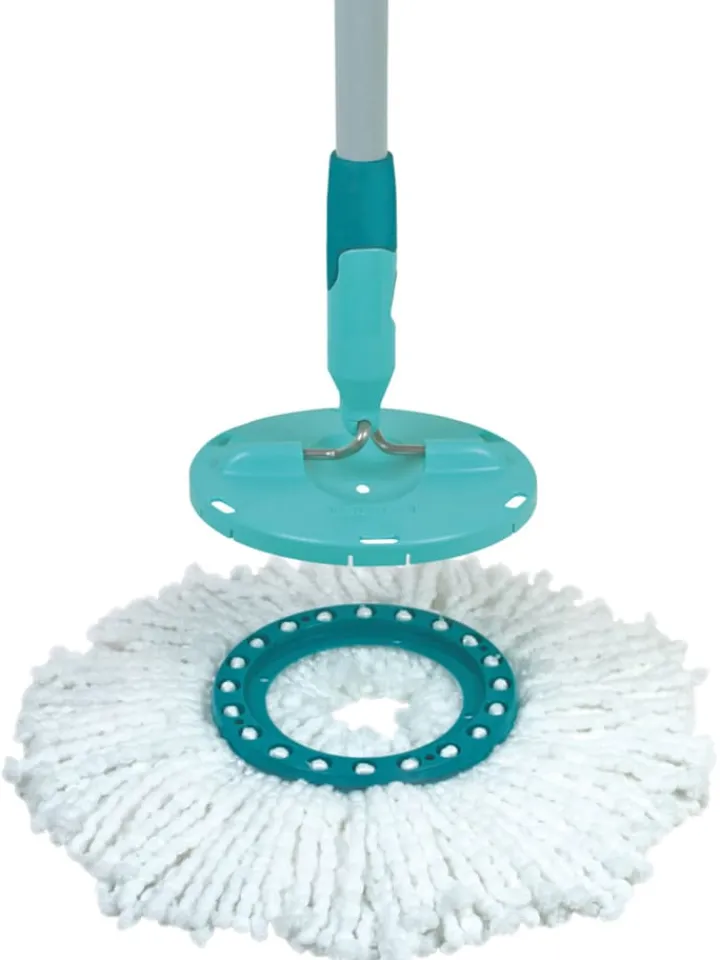 Leifheit Putz- & Waschutensilien<2er-Set: Ersatzköpfe "Disc Mop" in Weiß/ Türkis - 2x 2 Stück