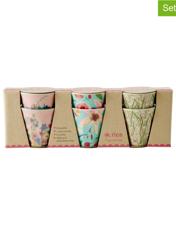 Rice Gedeckter Tisch<6er-Set: Espressobecher in Bunt - 80 ml