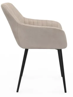 IDOMYA Factory Sitzmöbel<2er-Set: Esszimmerstühle "Ariana" in Hellbraun/ Grau - (B)51 x (H)76 x (T)56 cm