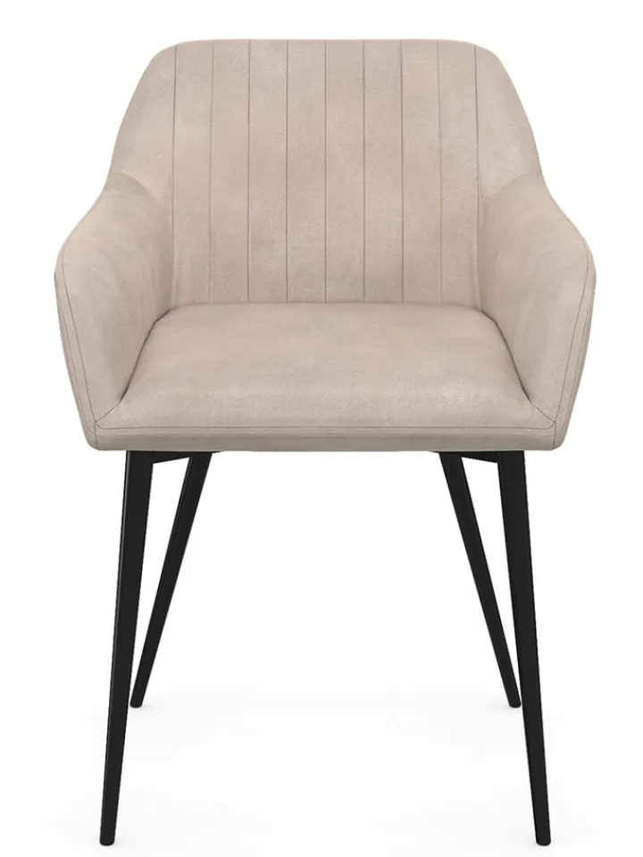 IDOMYA Factory Sitzmöbel<2er-Set: Esszimmerstühle "Ariana" in Hellbraun/ Grau - (B)51 x (H)76 x (T)56 cm