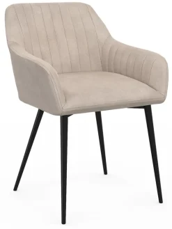 IDOMYA Factory Sitzmöbel<2er-Set: Esszimmerstühle "Ariana" in Hellbraun/ Grau - (B)51 x (H)76 x (T)56 cm