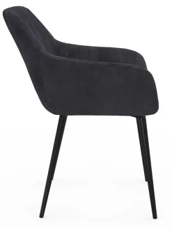 IDOMYA Factory Sitzmöbel<2er-Set: Esszimmerstühle "Ariana" in Anthrazit - (B)51 x (H)76 x (T)56 cm