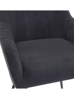 IDOMYA Factory Sitzmöbel<2er-Set: Esszimmerstühle "Ariana" in Anthrazit - (B)51 x (H)76 x (T)56 cm