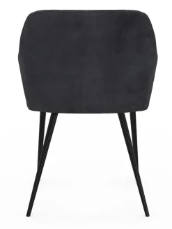 IDOMYA Factory Sitzmöbel<2er-Set: Esszimmerstühle "Ariana" in Anthrazit - (B)51 x (H)76 x (T)56 cm
