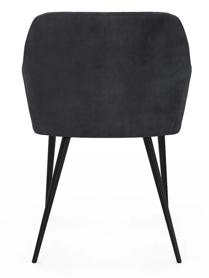 IDOMYA Factory Sitzmöbel<2er-Set: Esszimmerstühle "Ariana" in Anthrazit - (B)51 x (H)76 x (T)56 cm