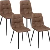 IDOMYA Factory Sitzmöbel<4er-Set: Esszimmerstühle "Linda" in Braun/ Schwarz - (B)55 x (H)88 x (T)46 cm