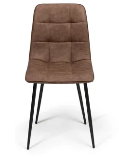 IDOMYA Factory Sitzmöbel<4er-Set: Esszimmerstühle "Linda" in Braun/ Schwarz - (B)55 x (H)88 x (T)46 cm