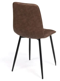 IDOMYA Factory Sitzmöbel<4er-Set: Esszimmerstühle "Linda" in Braun/ Schwarz - (B)55 x (H)88 x (T)46 cm