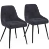 IDOMYA Factory Sitzmöbel<2er-Set: Esszimmerstühle "Olivia" in Anthrazit - (B)47,5 x (H)79 x (T)54 cm